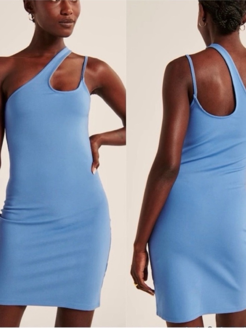 Abercrombie & Fitch One-Shoulder Sky Blue Bodycon Dress